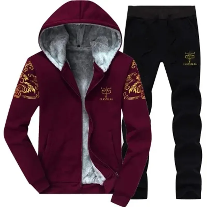 High Quality Men Winter Outfits Casual Tracksuits 4xl Thickened Hoodies ...