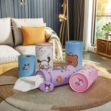 Custom kawaii Facial Tissue Box Factory Price sanrio Cylinder Round tissue for Travel cylinder tissue box for car