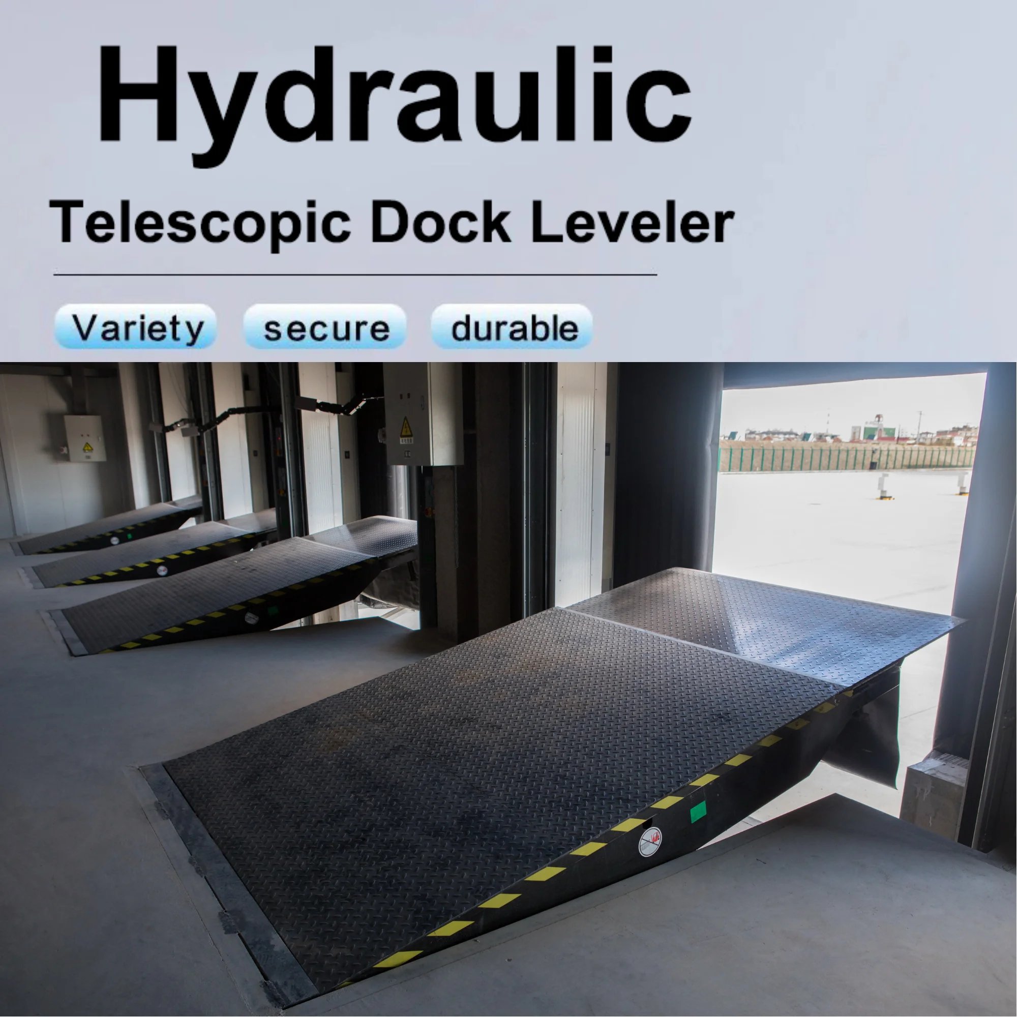 Hydraulic Telescopic Dock Leveler with Extendable Lip Heavy Duty Loading Platform Dock Ramp for Container and Warehouse