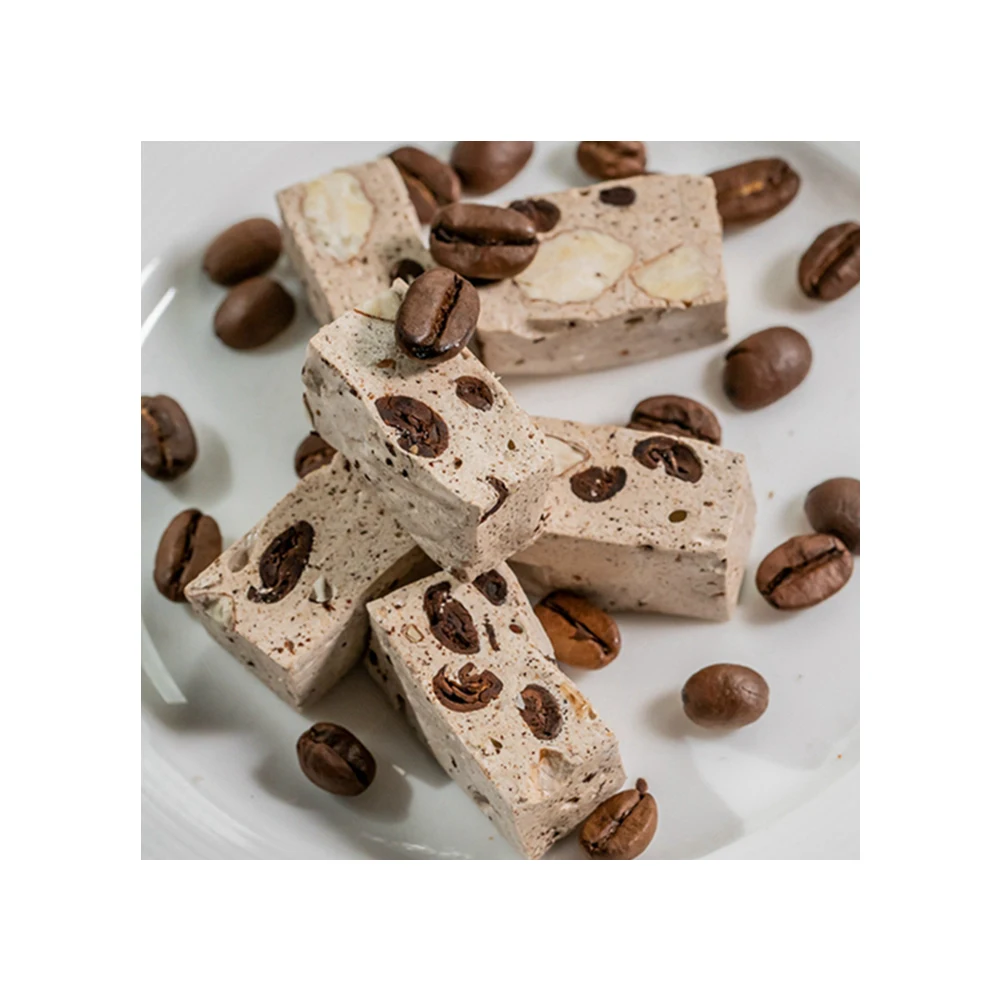 good quality semi-soft nougat wholesale sweet coffee almond