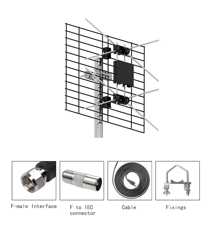 Hot Sale Yagi Antenna Outside Digital Hdtv Aerial High Gain Long Range