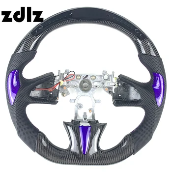 For Infiniti Q50 2015 2016 2017 Q60 Car Steering Wheel Perforated Leather LED Carbon Fiber Steering Wheel Customizable