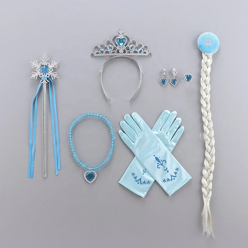 Frozen Elsa Anna Crown Tiara Wand Glove Necklace Set Silver Heart Jewel Girl Princess Birthday Party Dress Cosplay Party Favor Buy Frozen Princesses Princesses Crown Product On Alibaba Com