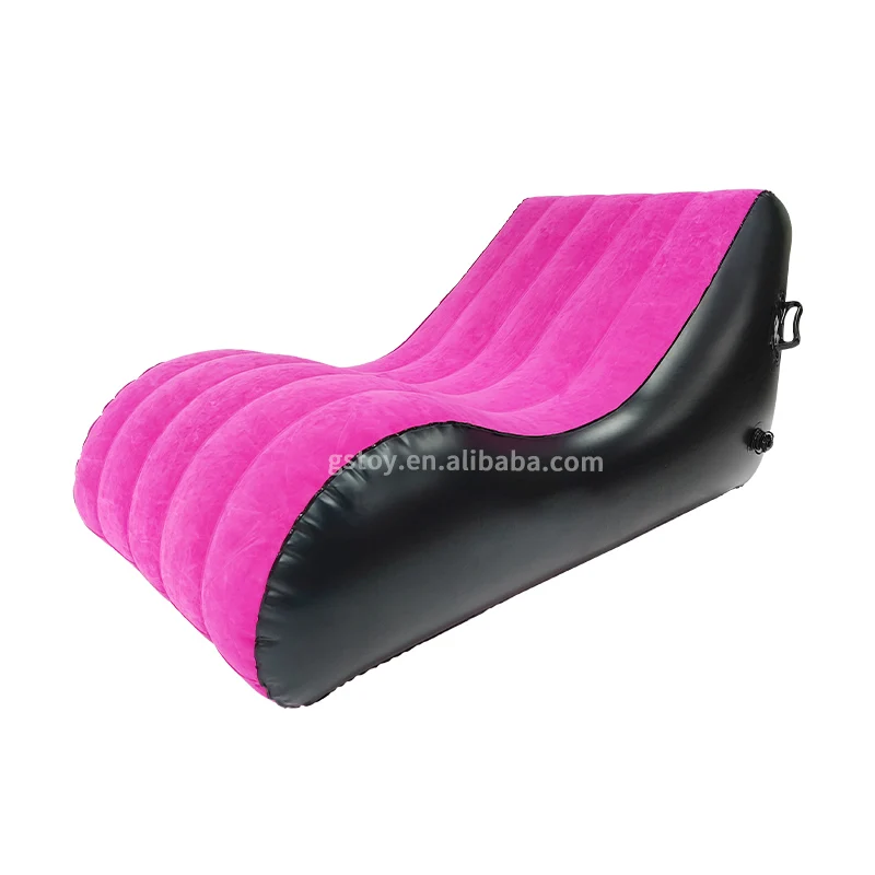 In Stock Foldable PVC Flocked Lounge Inflatable Sofa Bed