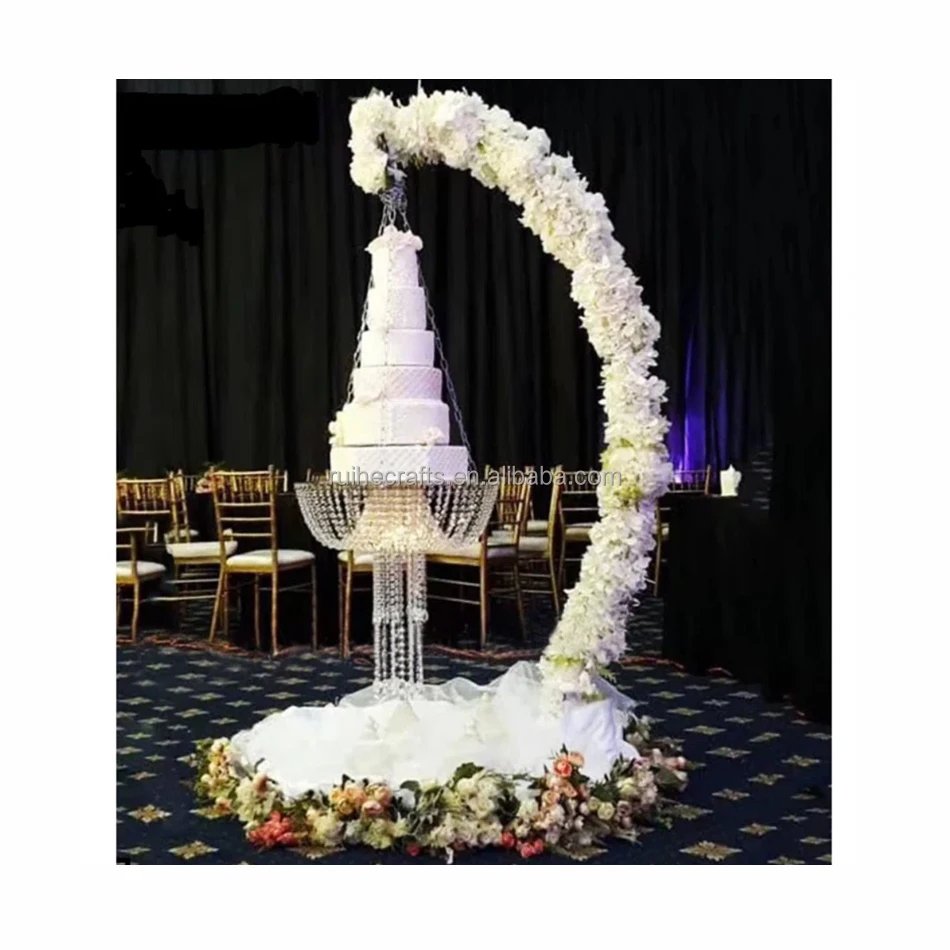 7ft Suspended Wedding Cake Swing Stand Arch Sturdy Metal Hanging