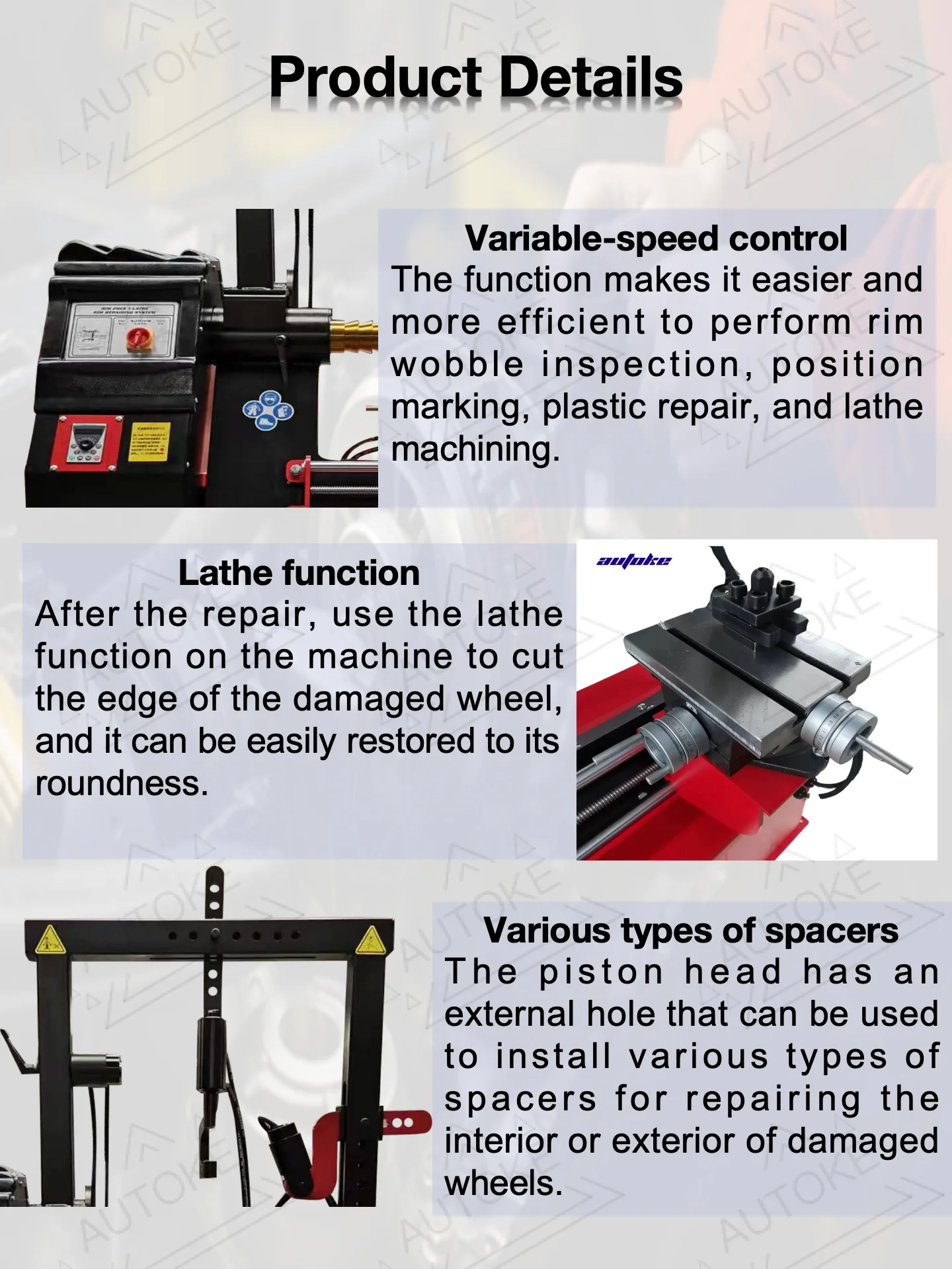 Automatic Wheel Straightening Machine with 10-26 Inch Hub Range 10t Hydraulic Pressure and 1.5KW Power