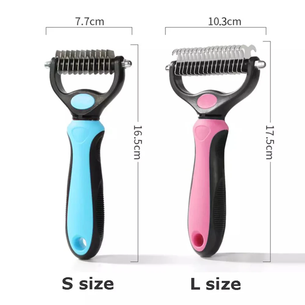 Strong Stainless Steel Double Side Use Durable Pet Dog Cat Hair Knot Remover Pet Hair Cleaning