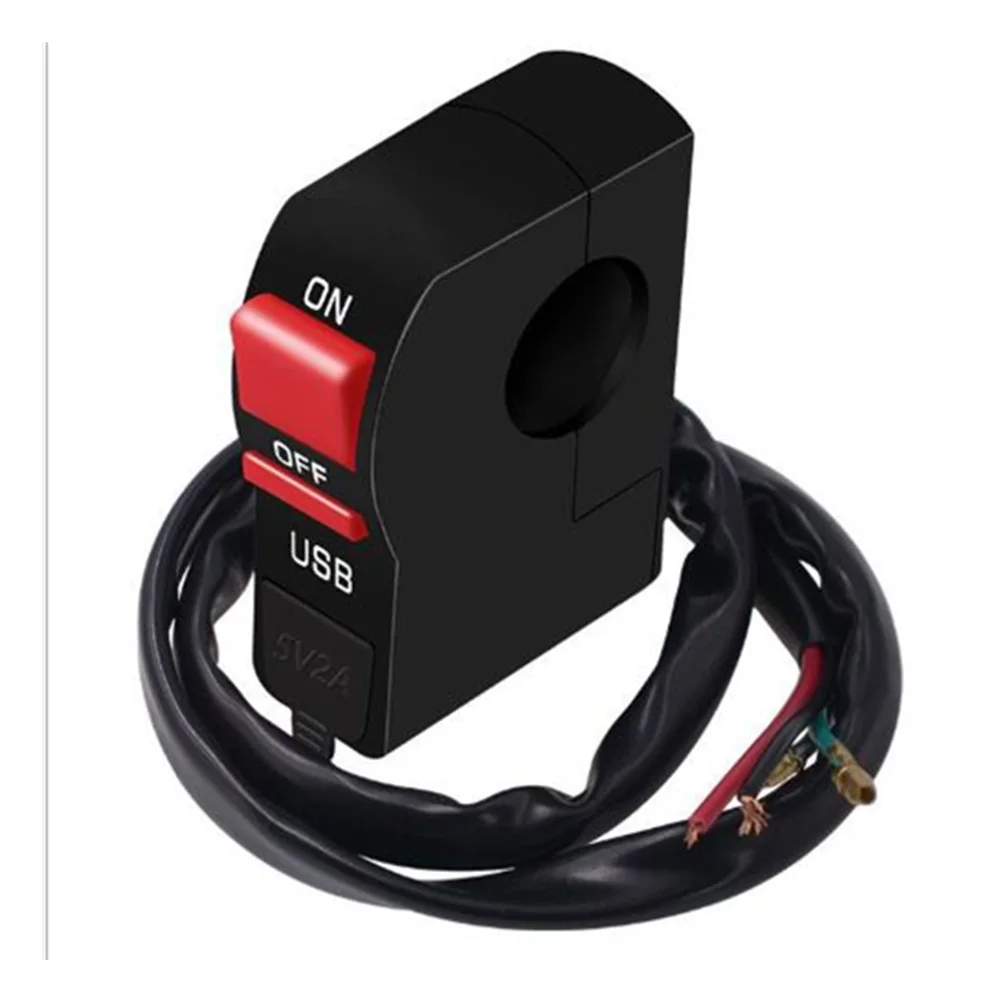 HearxinLED мотоциклетные фары прозрачный Переключатель 12 В светодиодный индикатор мотоциклетное крепление на руль USB зарядное устройство для телефона с