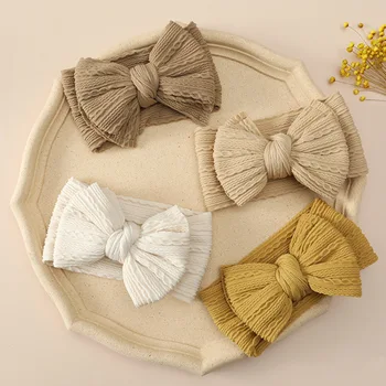 Newborn Baby Headband For Baby Girls Knitted Bow Hairband Lovely Elastic Bowknot Turban For Girls Kids Toddler Hair Accessories