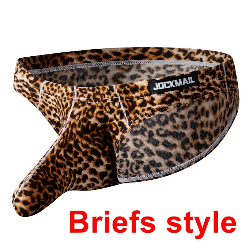 YUFEIDA Men's Boxer Briefs Low Rise Sexy Leopard Print Underwear