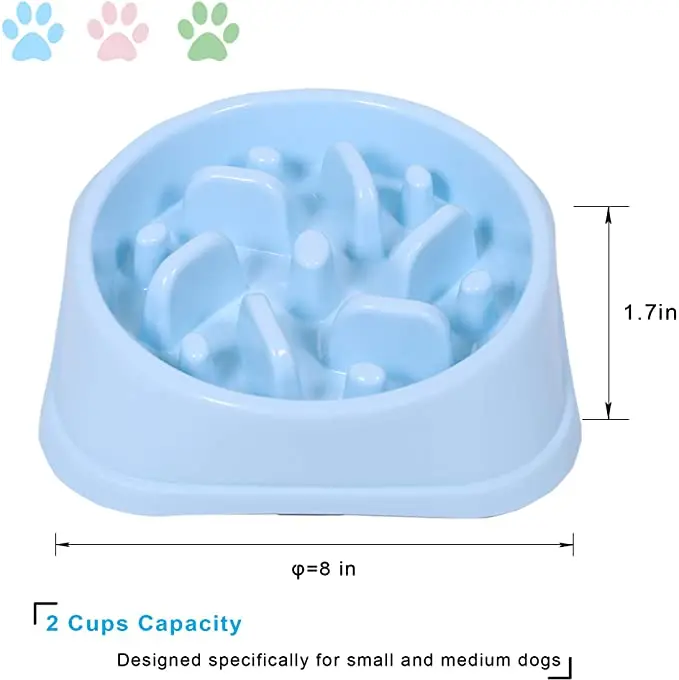 Slow Feed Dog Bowl For Small Dogs Nonslip Interactive Dog Slow Feeder