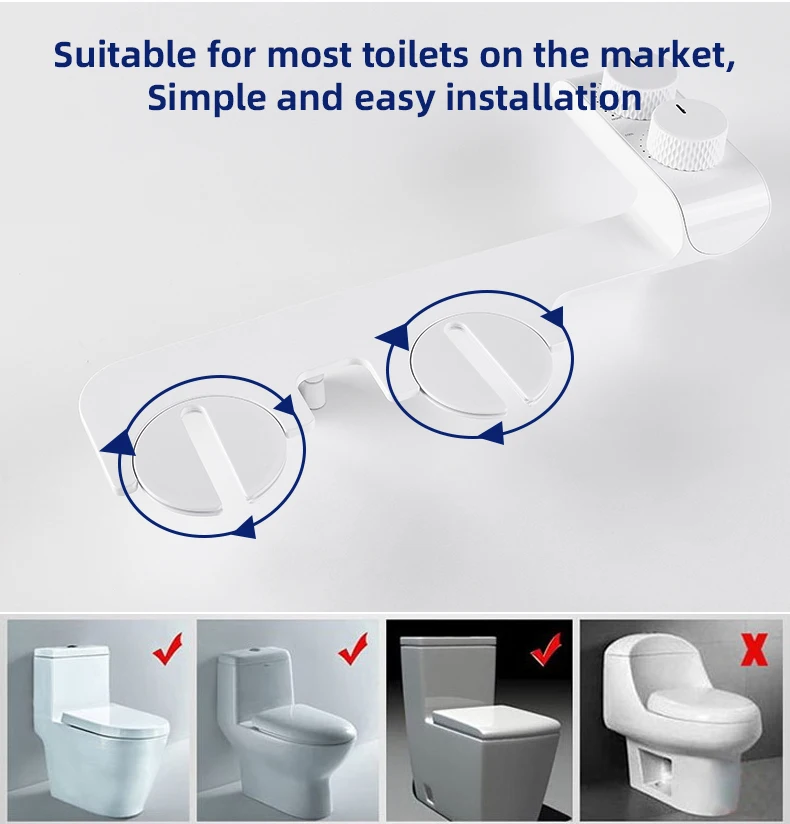 Modern Nozzle Self clean Hot and Cold Water Bidet Toilet Attachment Bathroom Shattaf Dual Nozzle Self-Cleaning Bidet details