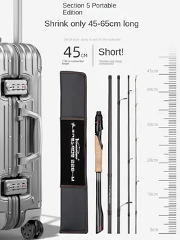 Carbon Universal Luya Five-Section Portable Multi-Length Lure Fishing Rod Full Set Medium Fast Action Cork Handle River/Stream – Rod – view 4