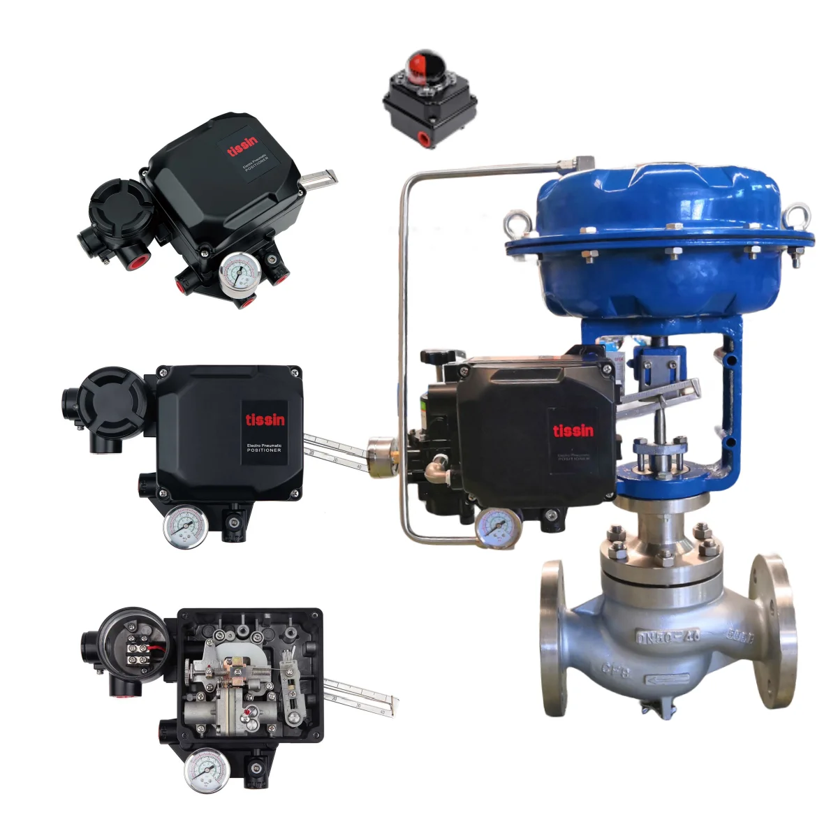 Pneumatisches Steuerventil mit elektropneumatischem Stellungsregler Tissin TS600L und begrenztem Schalter TS400 für Ein-/Aus-Ventil