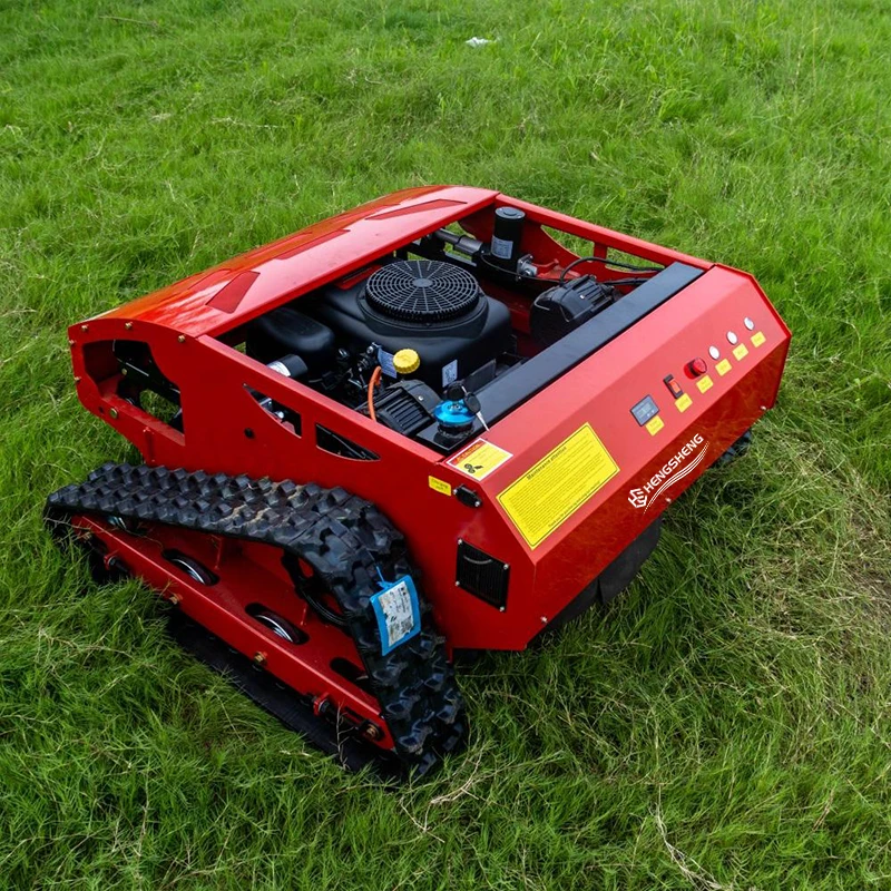 CE/EU/EPA Remote-controlled Tracked Lawn Mower Cutting Width 800mm Longxin Engine One-key Start 4.2 Acres Per Hour Robotic Mower