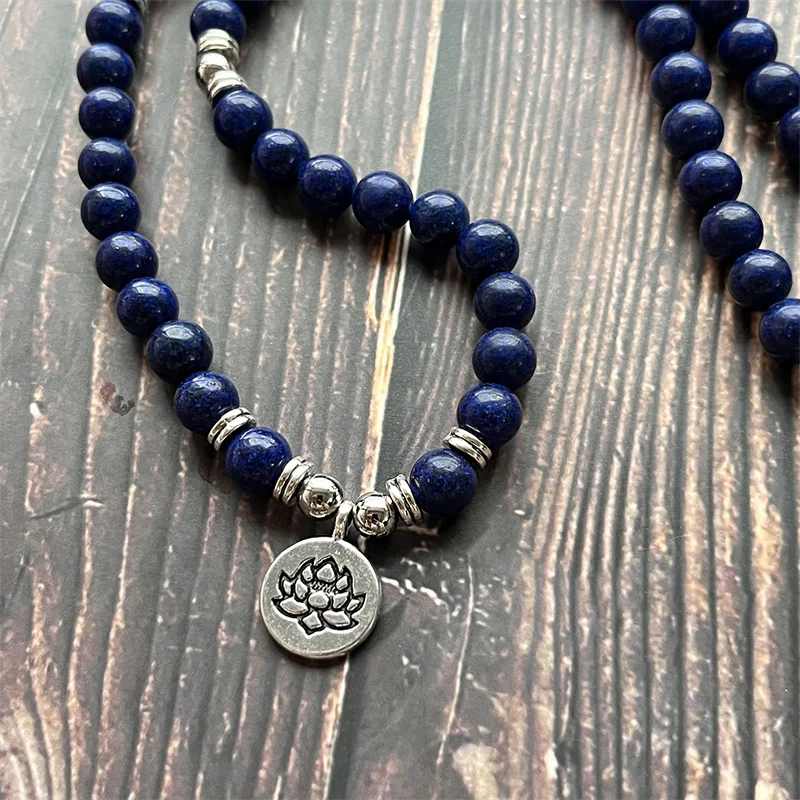 Collier perles Lapis Lazuli du Pakistan qualité 5A + Lapis