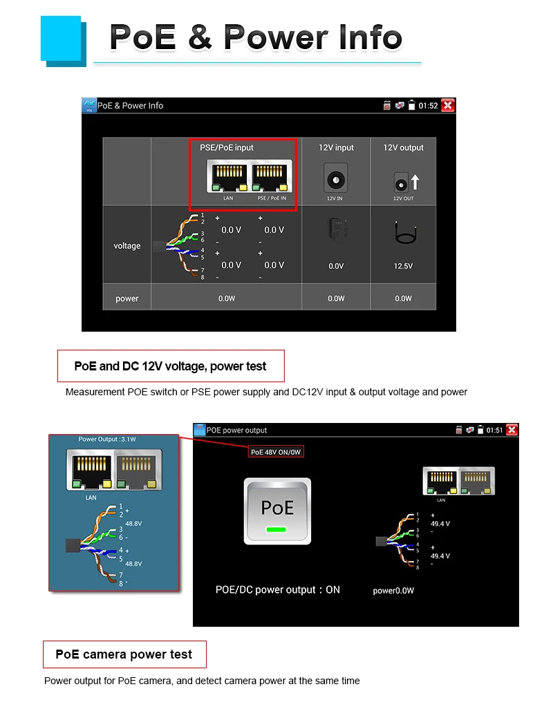 
7 inc retina сенсорный экран ЖК-монитор cctv тестер монитора для TVI CVI AHD камера испытания 