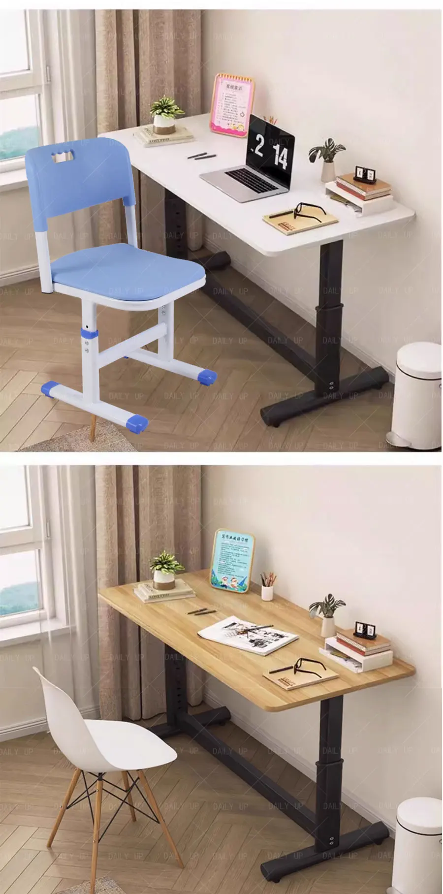 Adjustable Office Desk office table and chair set luxury office table