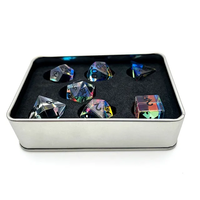 RPG Custom Gemstone Polyhedral Dice Set for DND Games details