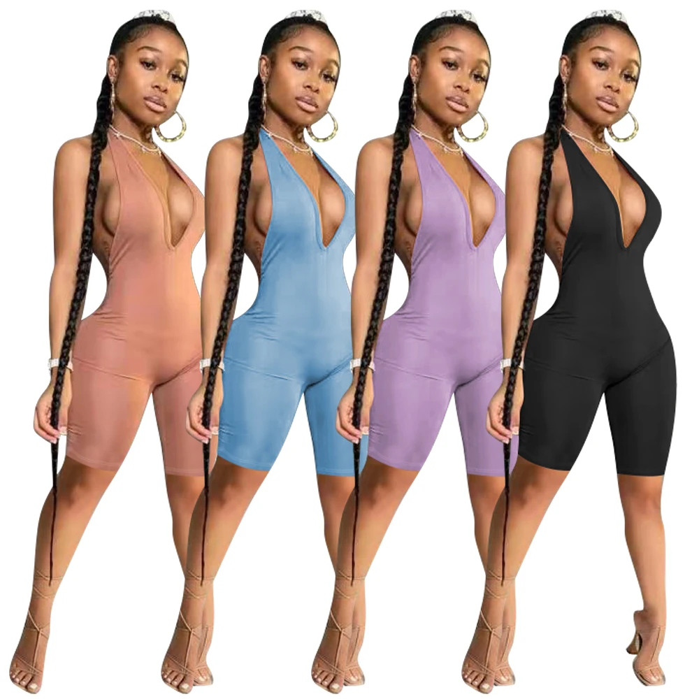 Cross Halter Rompers Womens One Piece Sexy Backless V Neck Rompers Jumpsuit Bodysuit 2021 - Buy Cross Halter Jumpsuit,Halter Top Romper,Sexy Backless Short Rompers Womens Bodysuit 2021 Product on Alibaba.com