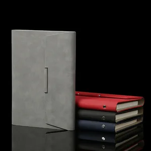 Manufacturer Customized Leather Notebook Wholesale A5 Three Fold Loose Leaf Notebook Set, Business Office Diary Processing