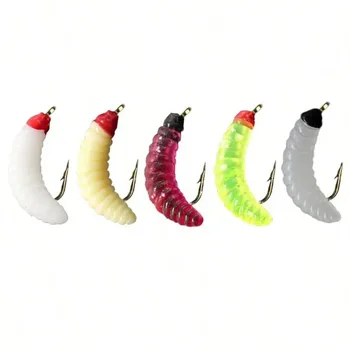 Custom PVC Luya Bait Set with Noodle Worm Soft Bait Bionic Hook Maggot for Grass Carp Fishing – Soft Lure – view 2