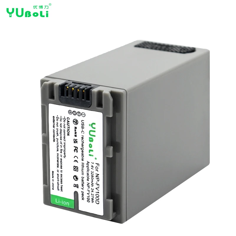 New USB Type-C Charging NP-FV100 NPFV100 NP FV100 Camera Battery for Sony HDR-CX HDR-XR DCR-SX Series Digital Batteries