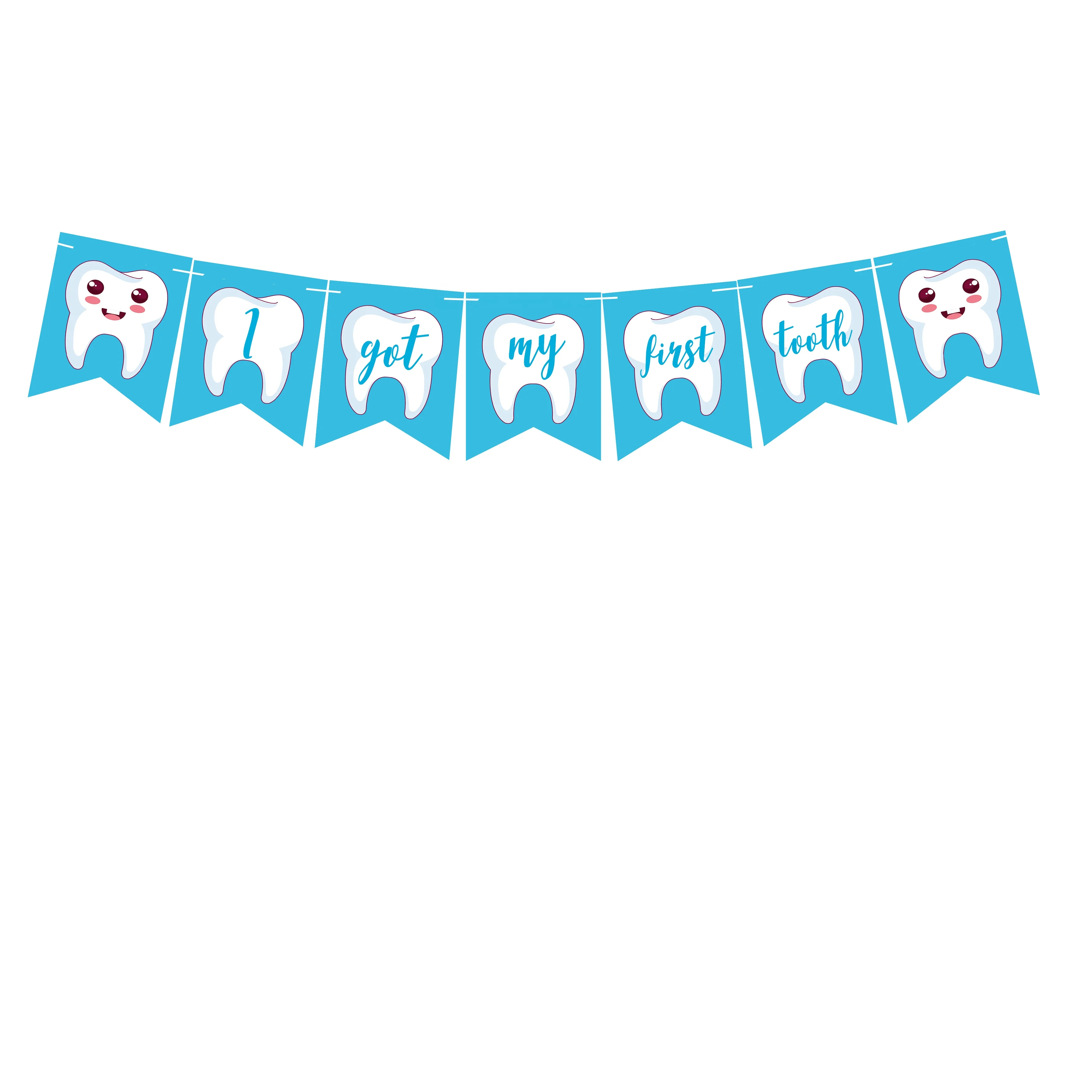 Teething party banner first tooth banner custom banner stylish teething banner First tooth banner first tooth party blue banner