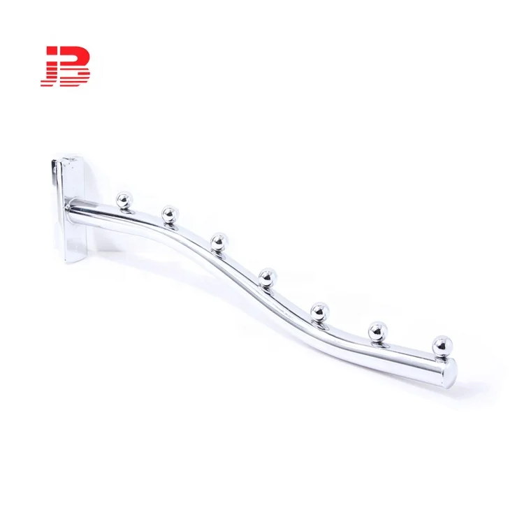 Metal Chrome  Waterfall S-Shaped Display hook Fits for Slotted Channel