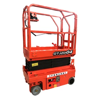 Small mobile scissor lift, electric scissor type aerial work platform