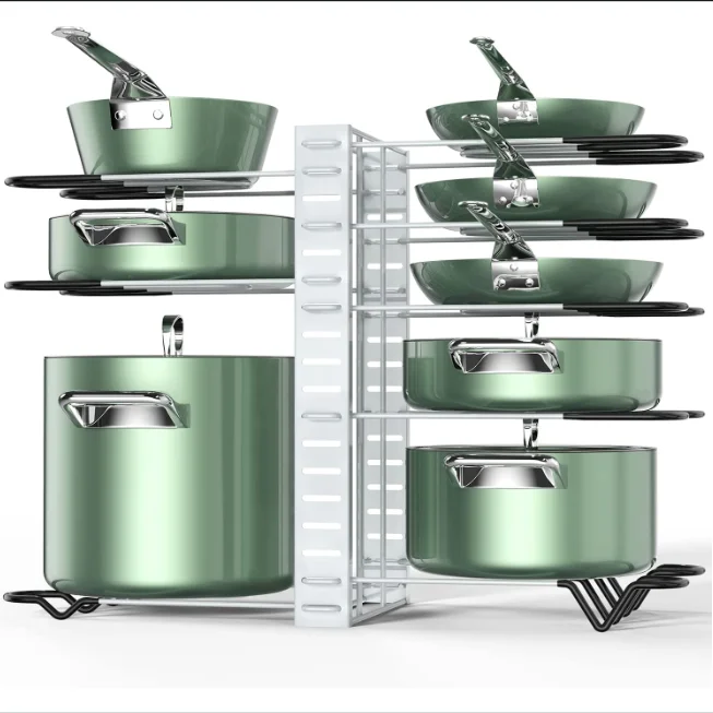 Acquista Organizzatore per pentole e padelle in metallo regolabile a 8  livelli per cucina e armadietto