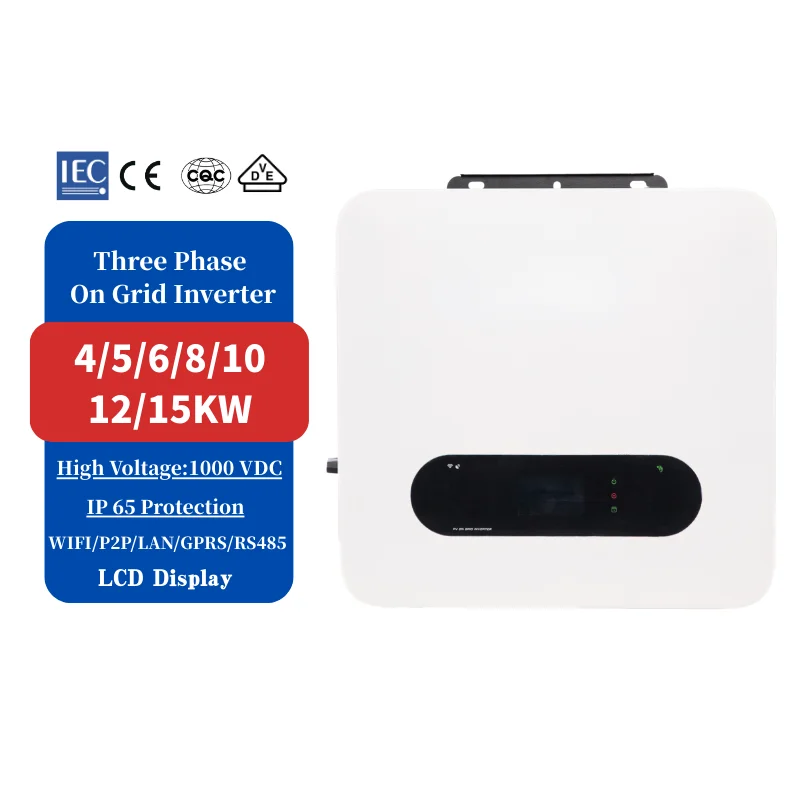 5KW 6KW 8KW 10KW 15Kw Three Phase Solar Power Inverter Price Ip65 3 Phase Smart Dual Output on Grid Solar Inverter With Wifi