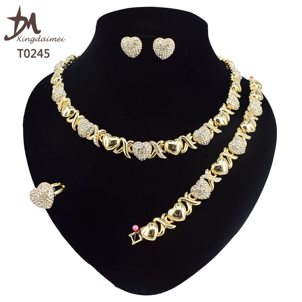 18k Gold Plating Xoxo Jewelry Set 