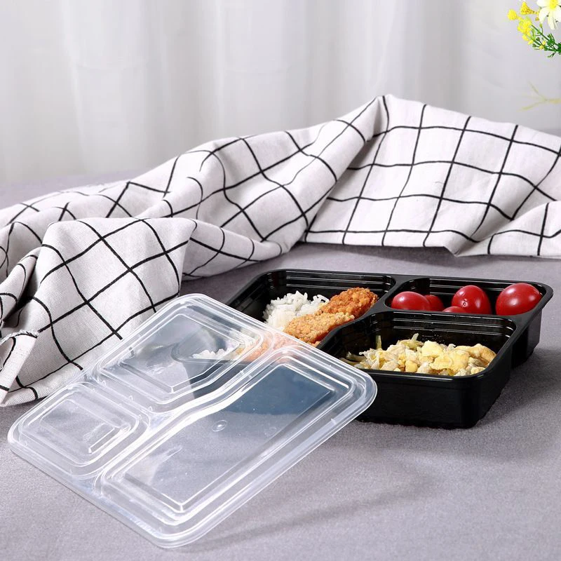 828 6828 2 Compartment PP Plastic Meal Prep Food Container Lunch