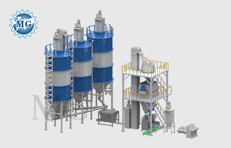 Full Automatic Dry Mix Powder Mortar Mixing Machine Wall Putty Sand Cement Mixer Tile Adhesive Glue Grout Manufacturing Plant