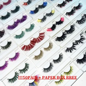 luxury and dramtic Mink eyelash two tons Multi colored wholesale lashes private label wispy 3d customize colorful mink lash