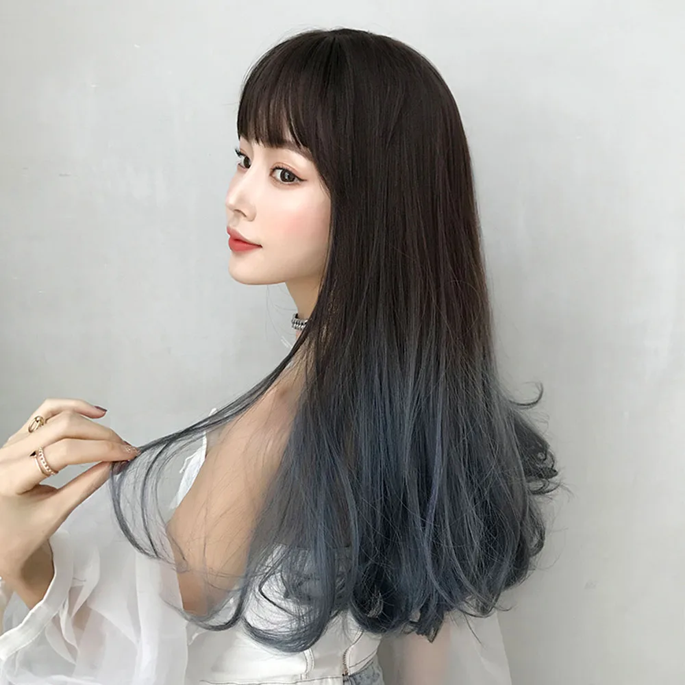 패션 바이 카카오 | 그라데이션 컬러 포니테일헤어피스 묶음스타일 집게핀, image size:1000x1000