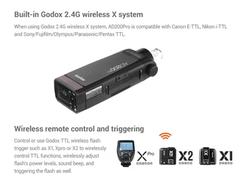 Godox AD200 Pro AD200Pro 200Ws 2.4G Pocket Flash Strobe 1/8000 HSS 500 Full Power Flashes product image