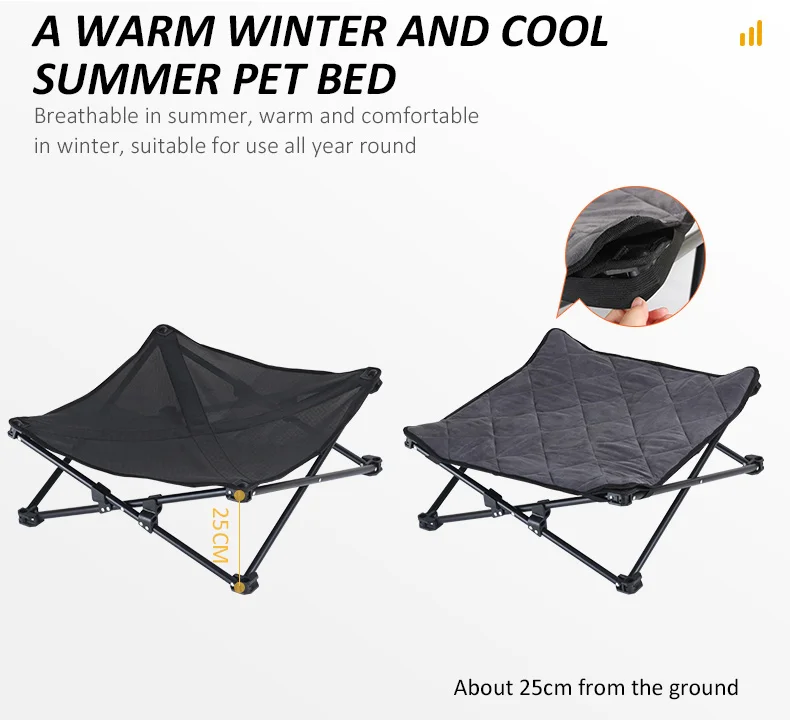 Factory Indoor Outdoor Easy To Assemble Waterproof Raised Dog Bed Portable Pet Bed Dog Cot For