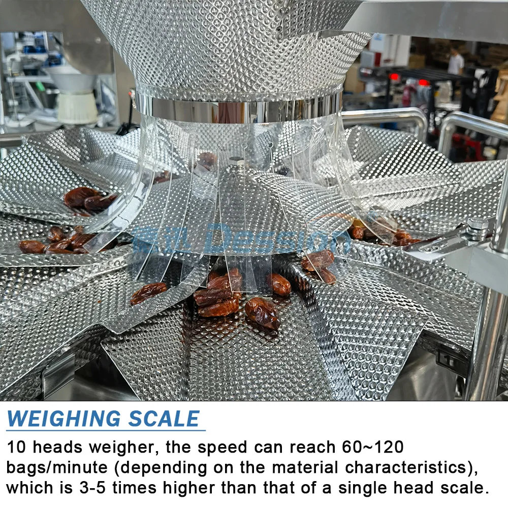 Vertical Automatic Weighing Salad Packing Machine Vegetable Fruit Pouch Packaging Machine Fresh Lettuce Bag Packing Machine