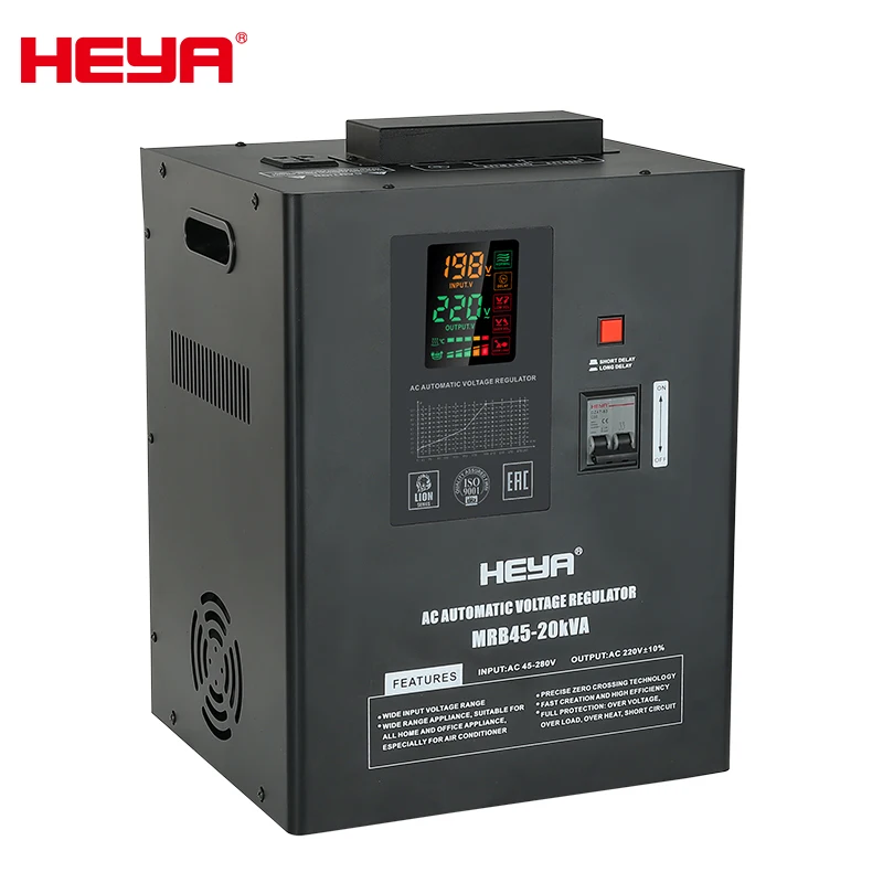 Wall Mounted 15KVA 45/60/90/100V-280V Relay Single Phase 220V AC Automatic Voltage Regulators Stabilizers AVR