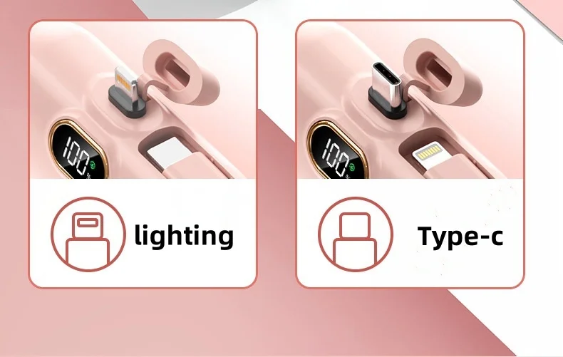 2024 New Design Mini Capsule Powerbanks 22.5w Super Fast Charge 2in1 5000mah 10000mah Large Capacity Portable Power Bank