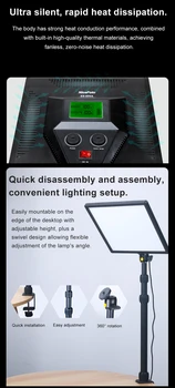 NiceFoto ES-200A Slim Bi-color Video Conference Studio Esport LED Flat Panel Light for Photography detail image