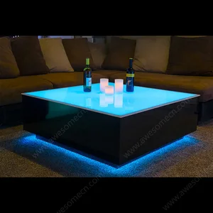 Elegant Glowing Cube Table LED Bar Furniture Remote Control for Apartment KTV Cafe Garden Supermarket Parties