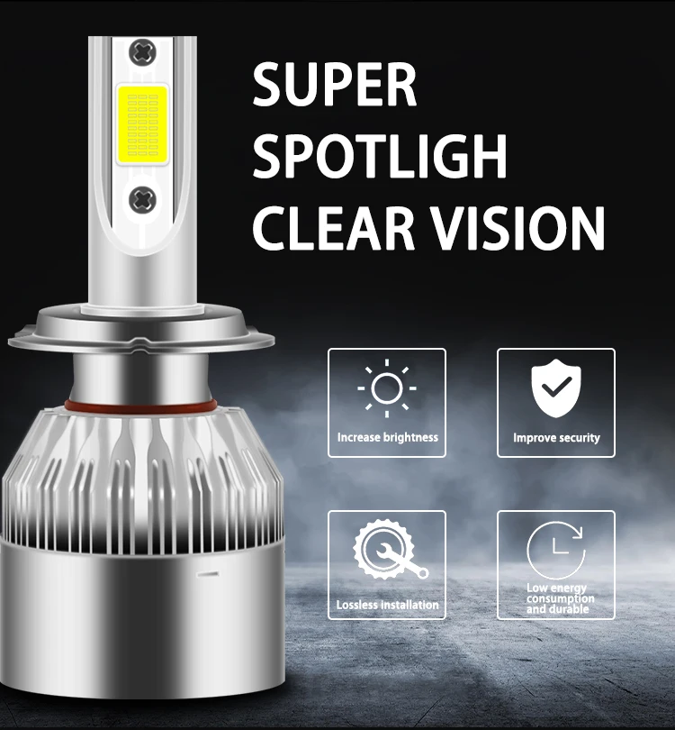 Pel Wholesale Prices C6 Led Headlights H1 H7 H11 H3 9005 9006 H4 6500k