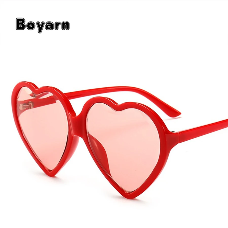 Retro Damen Herzform Sonnenbrille PC Rahmen Brille Mode Eyewears UV400
