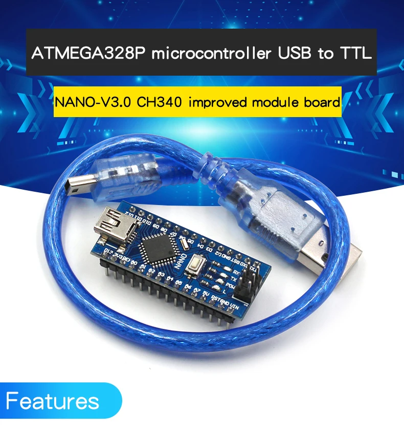 Nano V3.0 Atmega328p Ch340g Development Board Welding Strip Line Mini ...