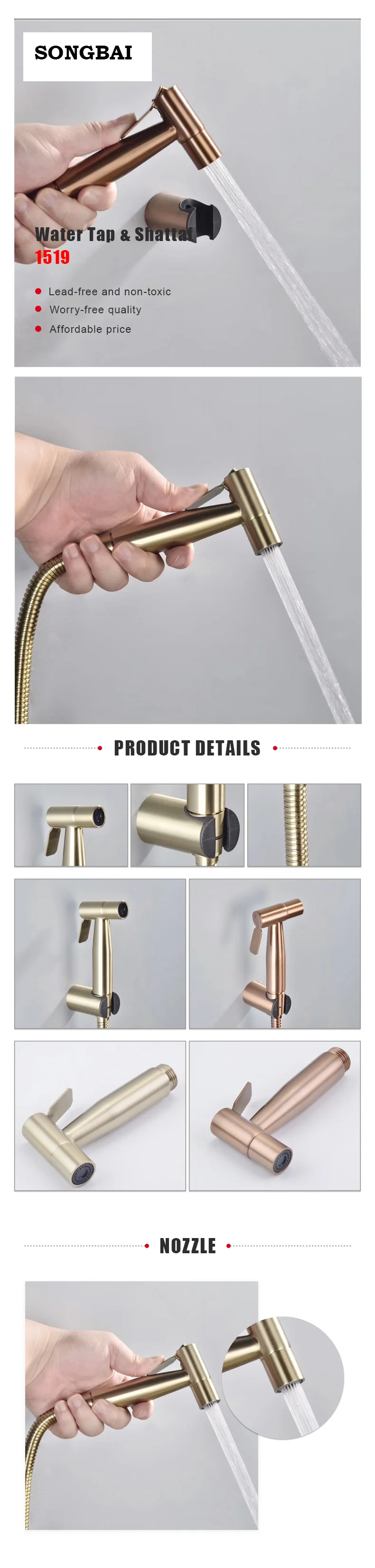 Wholesale Travel Hand Shattaf Handheld Toilet Stainless Steel Bidet ...
