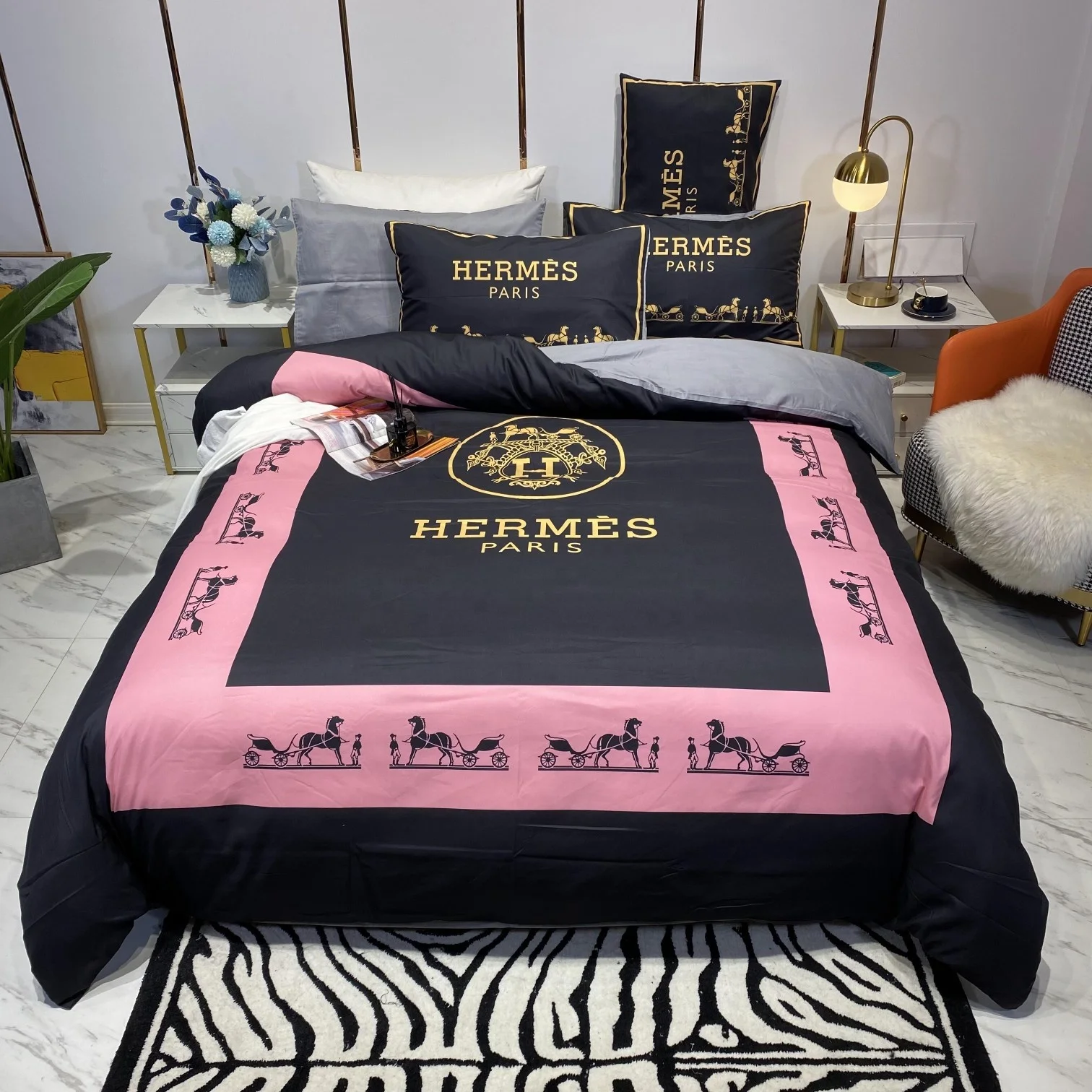 Home Textile Digital Printing Comforter Set Famous Brand Designers Bed