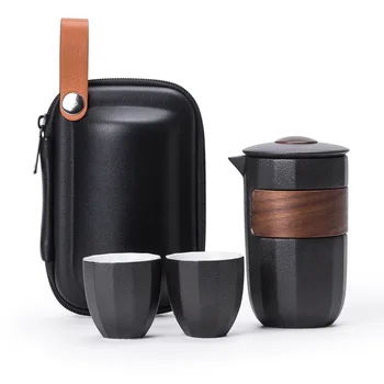 High Quality Portable Tea Set for Two People Using Home Office Camping Wholesale Tea Tool Luxury Travel Ceramic Teapot Set